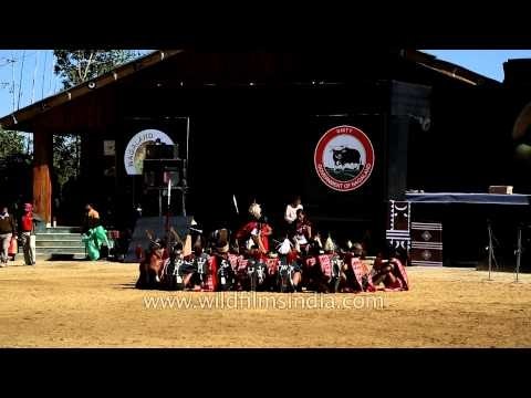 Traditional way of dinning showcased by Chang Naga tribe