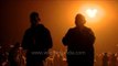 Hindu devotees performing rituals and prayers: Gangasagar mela