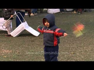 Parents with their kid at 3rd International Kite Festival