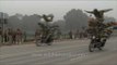 Soldiers on bikes practising their Republic day routine