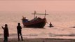 Fishing boats at Frazerganj on the Bay of Bengal