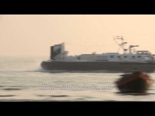 Rigid Inflatable Indian Navy ship at Frazerganj on Bay of Bengal