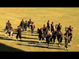 Troupe of bagpipers performing at the 7th International Polo match