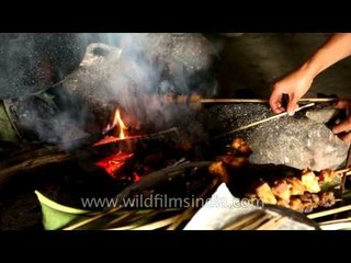 Chicken barbecue in Naga morung