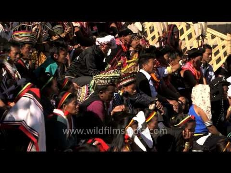 Nagas in traditional outfits at Kisama village