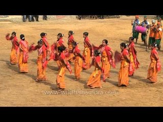 Kachari women performing an old wedding dance