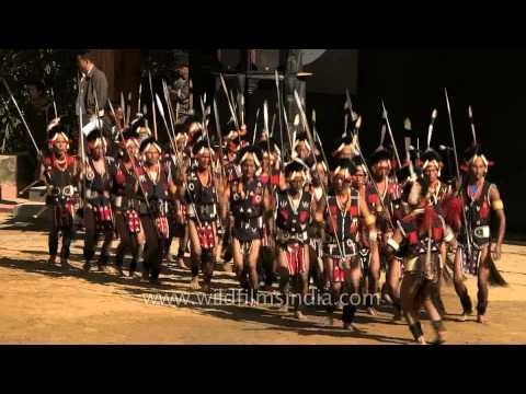 Folks from Sangtam performs during Hornbill Festival