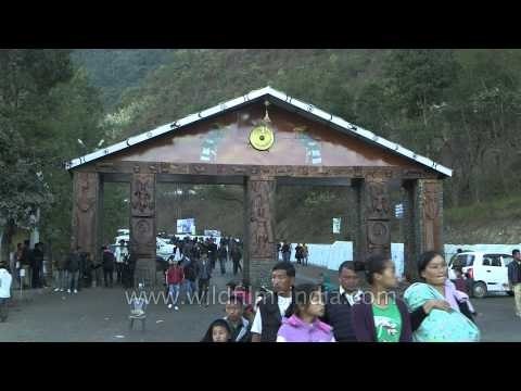 Visitors at Kisama village witness the Hornbill Fest