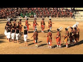 Chakhesang Naga showcasing  Sekhrenyi festival celebration