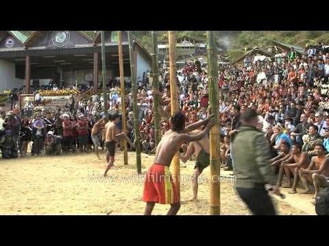 Count down starts at greased pole climbing competition,Nagaland