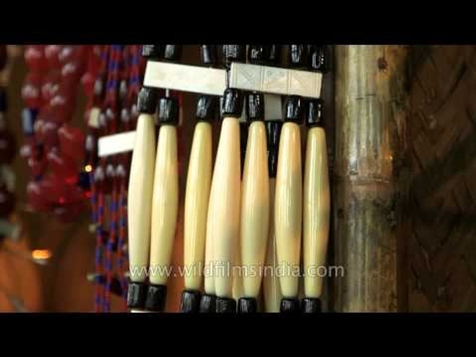 Exquisite wooden crockery, cane baskets and Naga necklaces