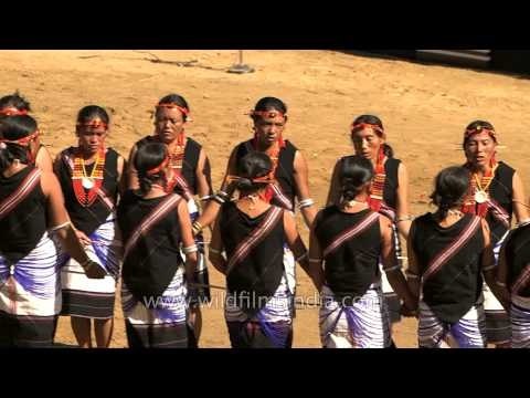 Pochury women performing a folk song at Hornbill Fest