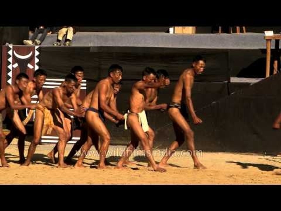 Sangtam Naga presenting a folk dance at Hornbill Fest