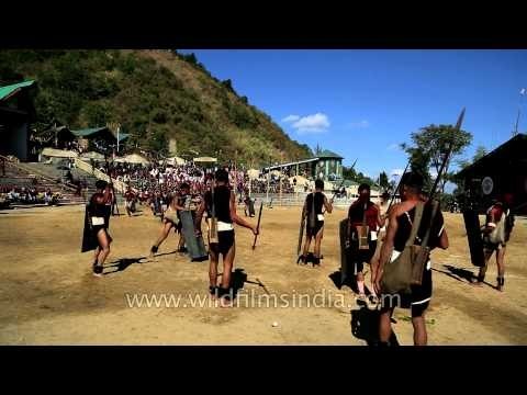Yimchunger warriors in action : At Hornbill fest