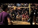 Five and a half foot bamboo bar meat-kicking competition in Nagaland