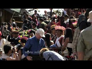 Foreigners at the audience gallery: Hornbill Festival