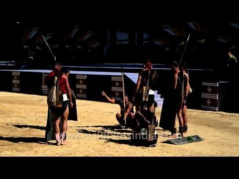 Yimchunger warriors in action at Hornbill fest