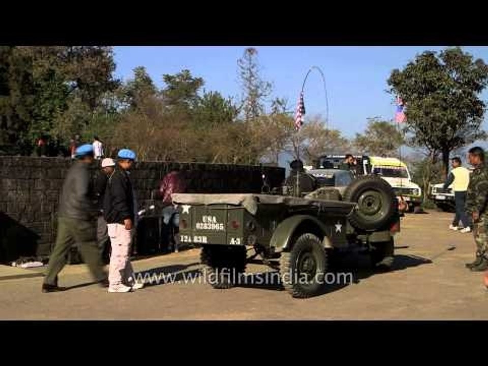 Vintage jeeps lineup for the Peace Rally