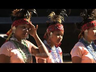 Garo girls in traditional dress