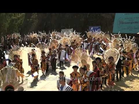 Chanting and yodeling traditional tune at stone pulling