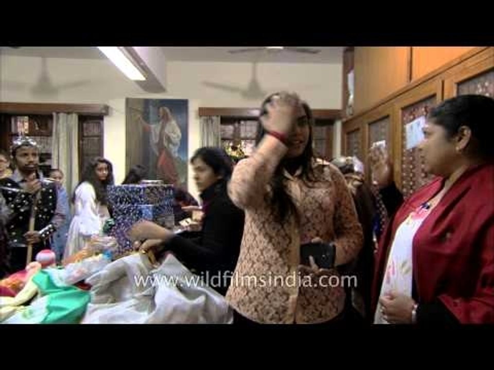 Children getting ready to perform a nativity play on Christmas