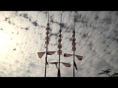 Shekpin or prayer flags of Manipur near Loktak Lake
