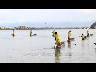 Rowers lineup for Local Boat Race Competition