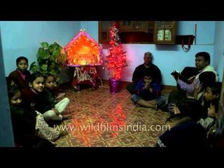 Children gathered to celebrate Christmas