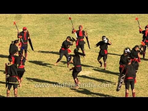 Sword and spear dance performed at Polo Ground, Imphal