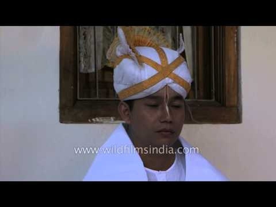 Manipuri groom in traditional attire and Kokyet (turban)