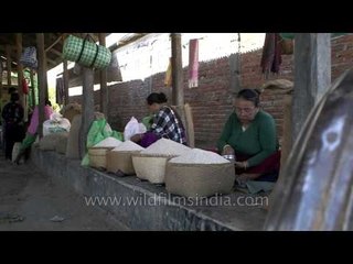 Women selling rice in Moirang Market, Manipur