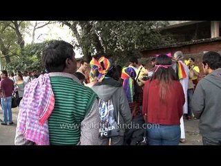 Last moment preparations for the 6th Delhi Queer Pride Parade 2013