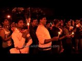 Supporters of LGBT hold candels during Delhi Queer Pride