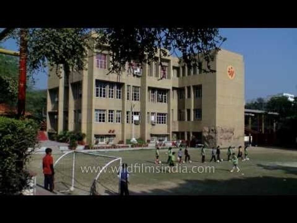 Football practice at the Shri Ram School in Delhi