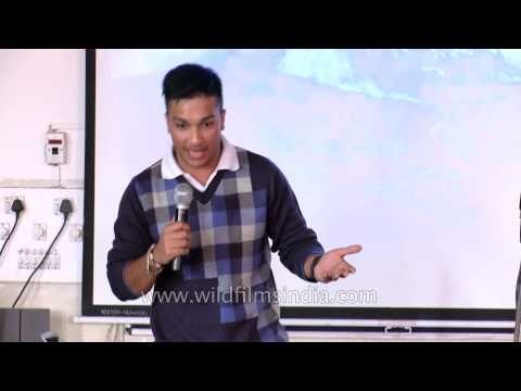 Arjun Vajpai addresses the students of The Shri Ram School