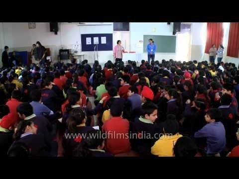 The Shri Ram School students, sitting together for Arjun Vajpai's speech