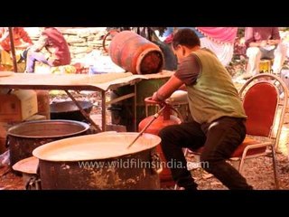 Dal being cooked for mass gathering in Jubbal Mahal