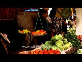 Local food market in Aizawl, Mizoram.