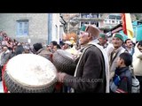 Traditional dhol-damau gives grand welcome to the gods on arrival of their palanquin