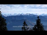 Snow peaks and mountains of Himachal Pradesh as seen from Kuppad