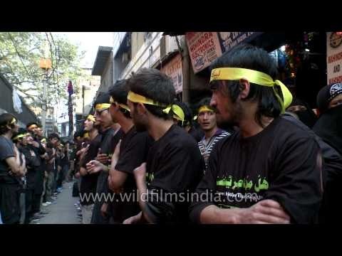 Shia Muslims replicate the sufferings of Hussein ibn Ali on the Day of Ashura