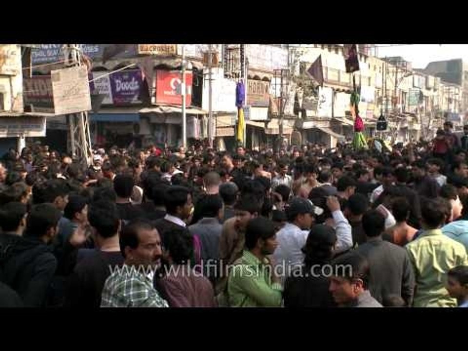 Crowd gathered for Muharram possession