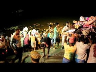 Ganga Ghat Durga idol immersion; Kolkata Durga puja