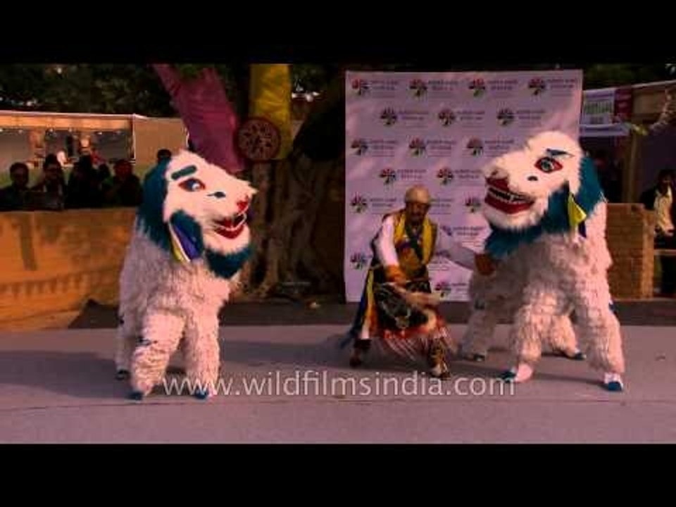 Sikkim dancers perform "Singhi Chham" dance at North East Fest