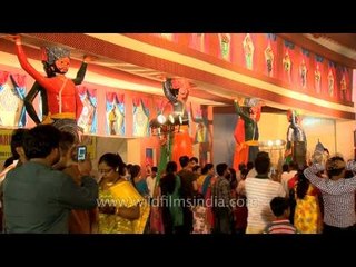 Rajasthan theme for the pandal at CR Park: Durgotshav