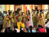 Kids dressed as Khrisna dancing during Janmashtami