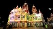 Birla Mandir decorated with colourful lights during Janmashtami in Delhi