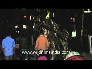 Holika Dahan preparations in Mussoorie
