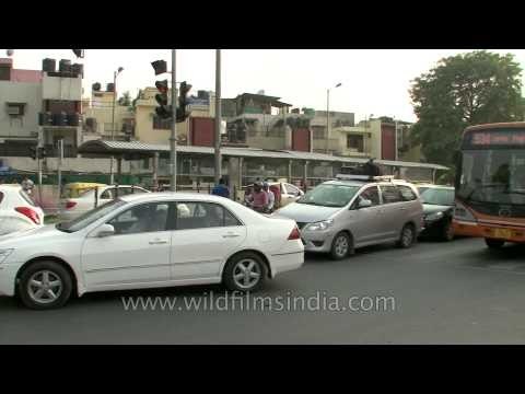Always busy road outside the Malviya Nagar Metro