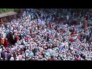 Massive gathering for prayers at Jama Masjid